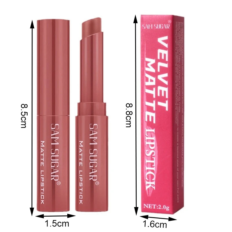 6-Color Nude Matte Lipstick Pencil Waterproof Lip Sticks Not Fading Sexy Red Velvet Lipsticks Long Lasting Lip Makeup Cosmetics Zpaxo