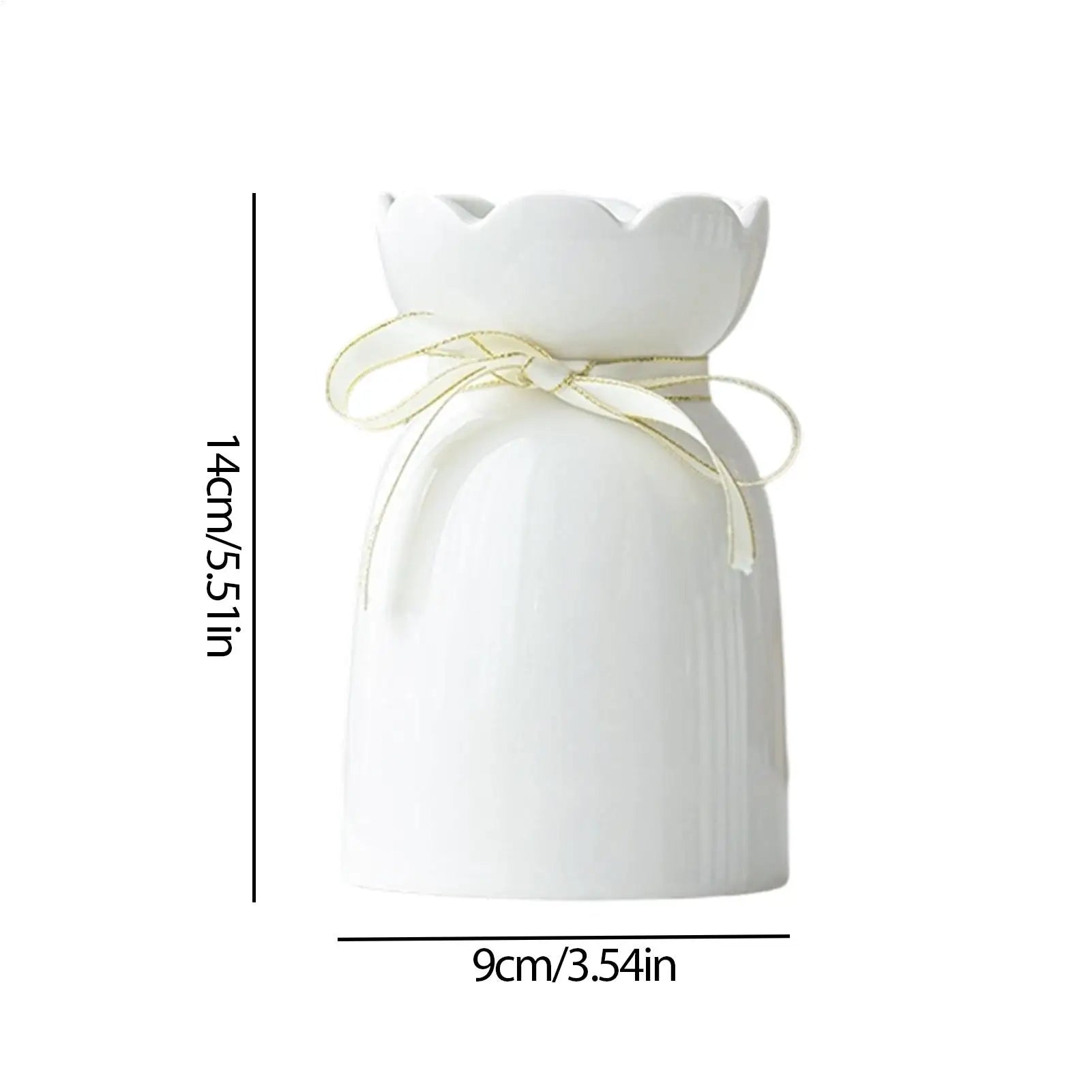 White Vases Centerpieces Ceramic Cute Elegant Aesthetic Decor Bouquet