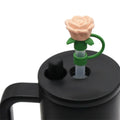 Rose Flower Silicone Straw Cap 9-10mm | Dustproof Plug Cover Straw Cap Accessory Zpaxo E