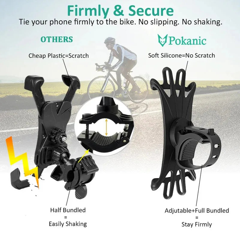 Rotatable Silicone Bike & Motorcycle Phone Holder Bracket