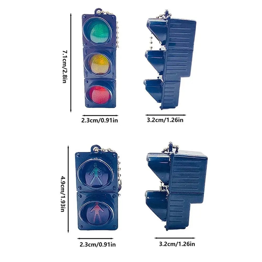 Plastic Traffic Light Key Chain Bag Pendant Glowing Charms Signal Light Pendant Car Keychains Jewelry Accessories 3D Key Ring Zpaxo