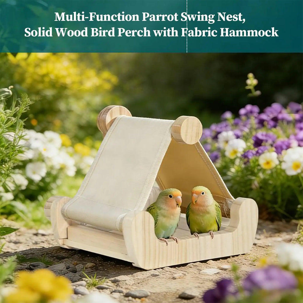Bird Hammock Wooden Sleeping Drawer Tray Multifunctional Conure Bed
