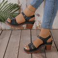 Women Sandals 2026 New Open Toe Fashion Sandals Soft Sexy Wedge Buckle Orthopedic Shoes Female Outdoor Designer Trend Shoes Zpaxo black 37