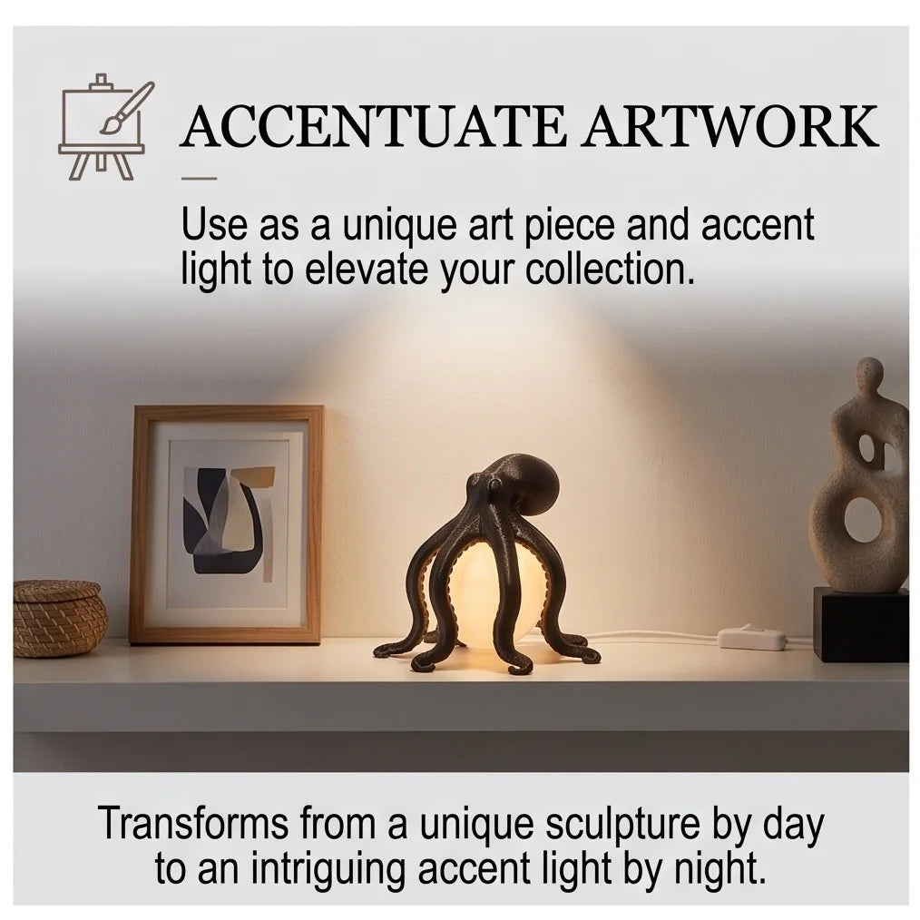 Octopus Sculptural Lampshade Creative Marine Animal Ornament Desktop