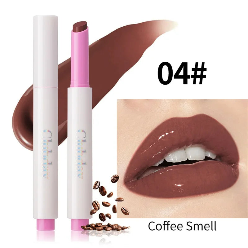 Water Glossy Mirror Lipstick Lasting Moisturizing Lip Balm Glitter Pearl Solid Lip Gloss Sexy Red Brown Non-Stick Cup Lip Tint Zpaxo 04 Coffee