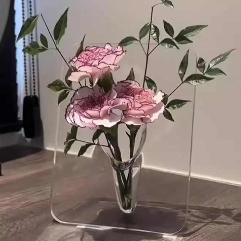Frame Flower Vase Clear Acrylic Flowers Modern Art Vases Home Decor Zpaxo