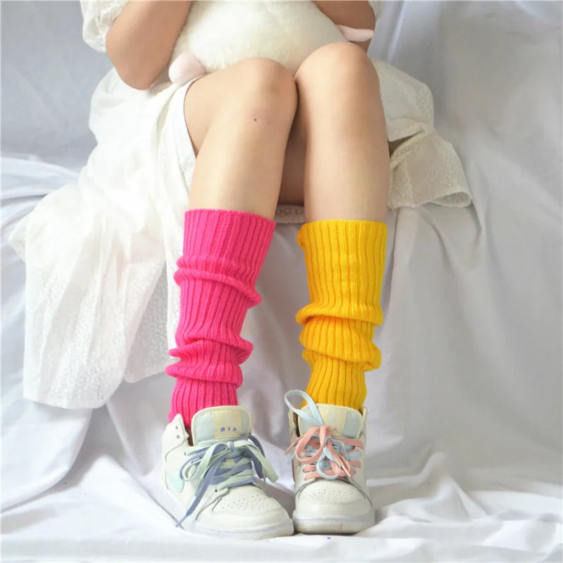 1 Pair Colorful Solid Women's Leg Warmers Fashionable Outfit 100