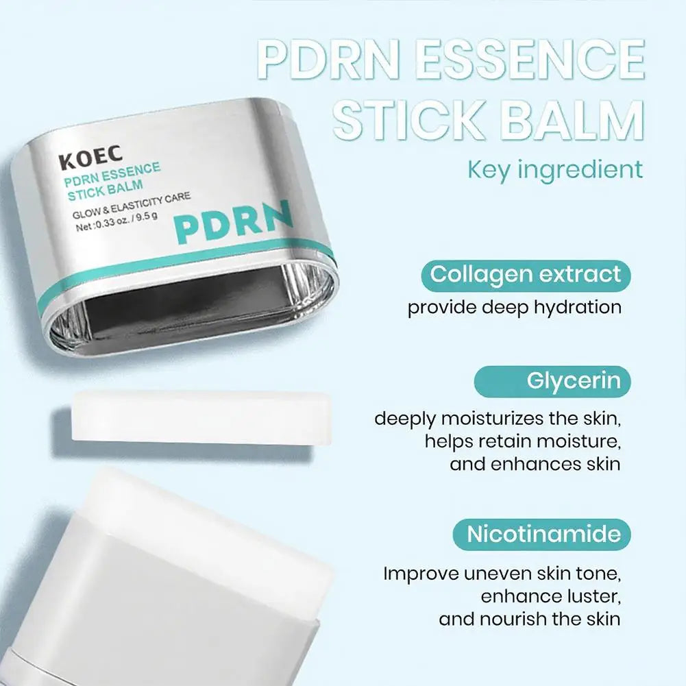 KOEC PDRN Essence Stick Balm 9.5g Collagen Niacinamide Glowing Firming Deep Hydration Anti Wrinkle Korean Face Care Stick Zpaxo