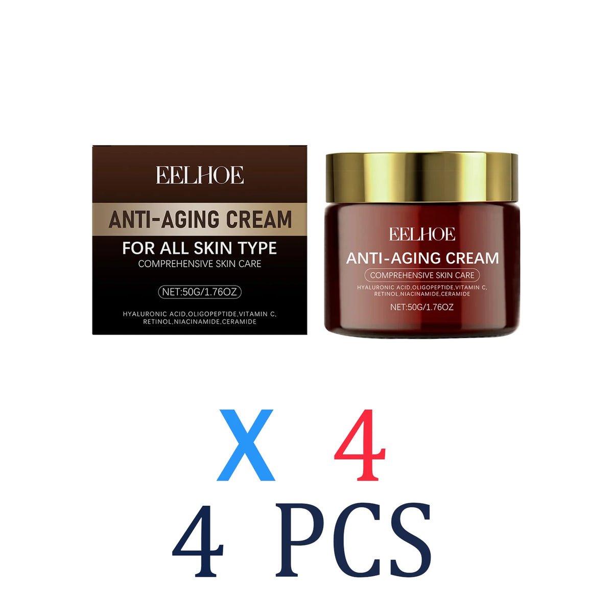 Intensive Repair Facial Cream for Very Dry Skin Hyaluronic Acid Collagen Moisturizer Barrier Cream for Flaky Skin Hydration Zpaxo 4 Pcs