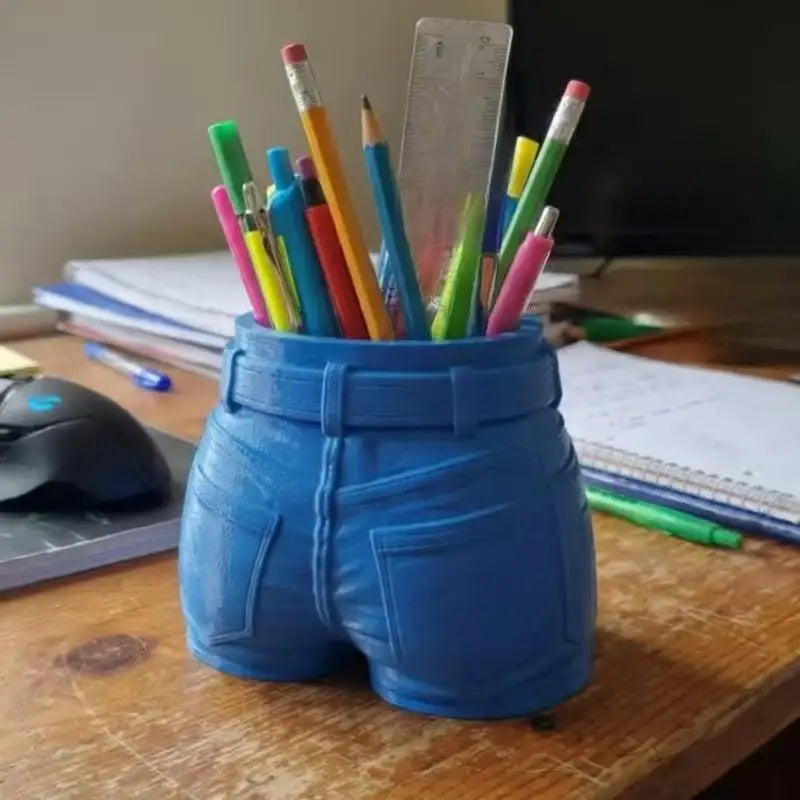 Jeans-Shaped Pencil Holder – Multifunction Desktop Organizer for Stationery, Brushes, Office Decor Zpaxo