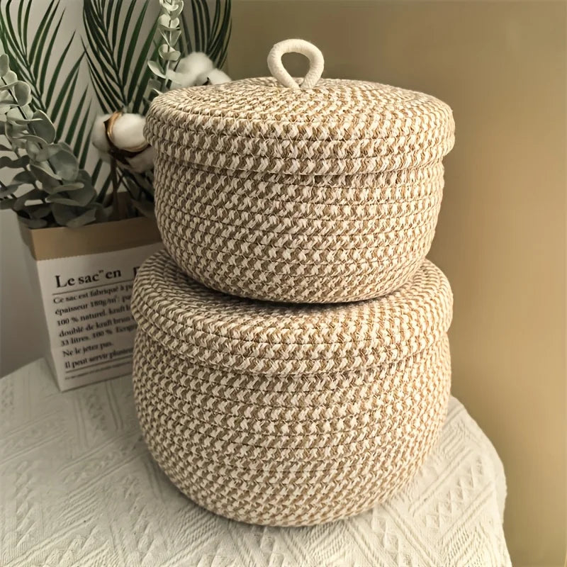 Bohemian Storage Basket Lid Self-supporting Organizer Wardrobe Shelf Zpaxo