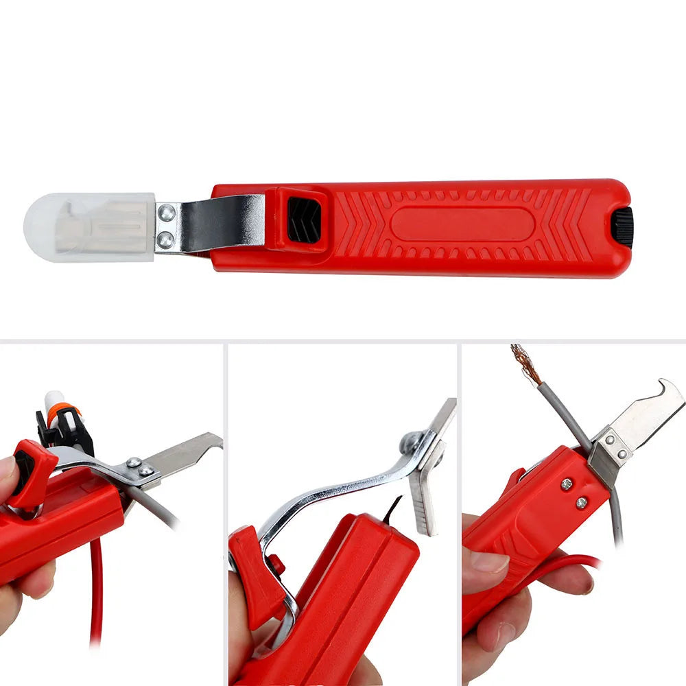 Fastness Rubber Handle Insulation Stripper Wire Knife 8- PVC Cable