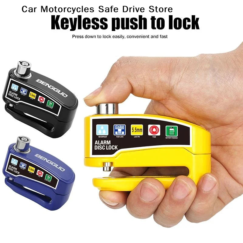 Motorcycle Bicycle Lock Alarm Safety Protection Padlock Disc Aluminum