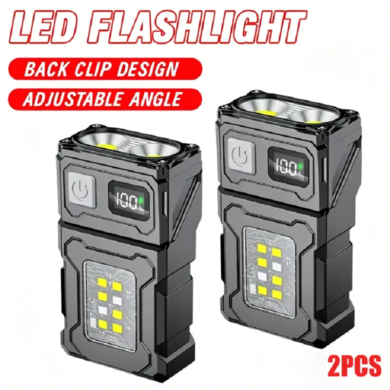 Mini USB-C Rechargeable LED Flashlight 800 Lumen COB Torch