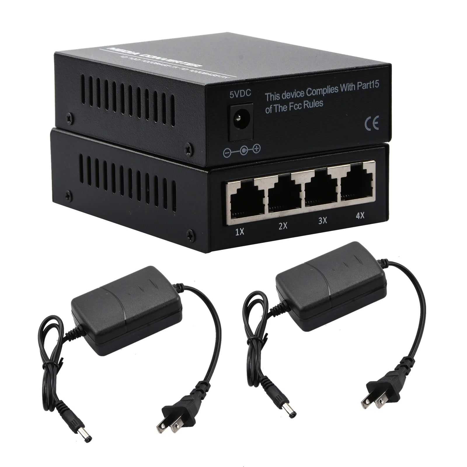 10 100 1000Mbps 1Port 4Ports Ethernet Fiber Optic Media Converter
