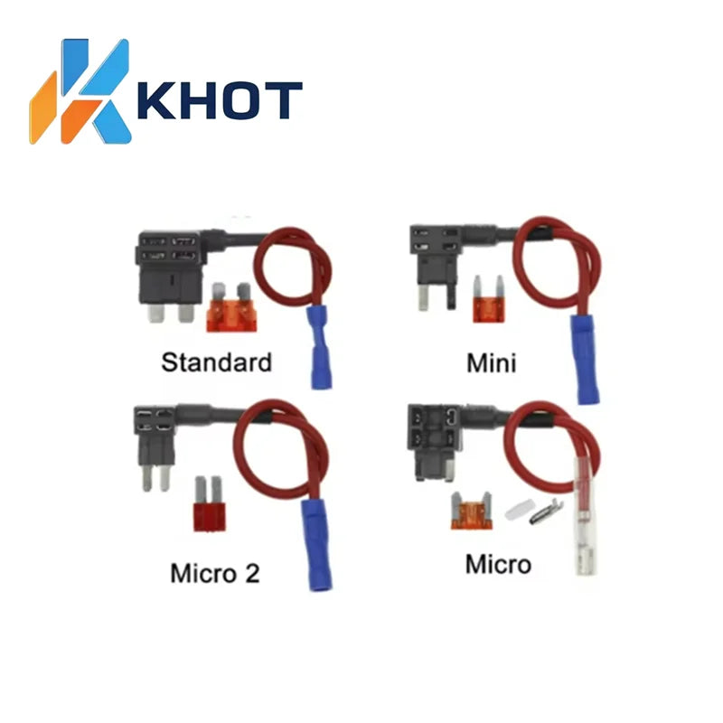12v Mini Small Medium Size Car Fuse Holder Add-A-Circuit Tap Adapter With 10a Micro Mini Standard Atm Blade Fuse Zpaxo