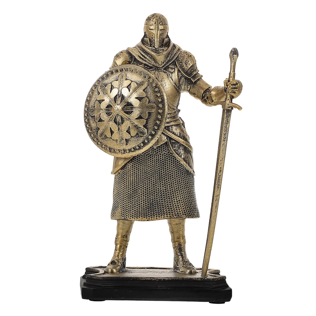 Retro Knight Figurine Statue Home Decor Resin Medieval Soldier Zpaxo