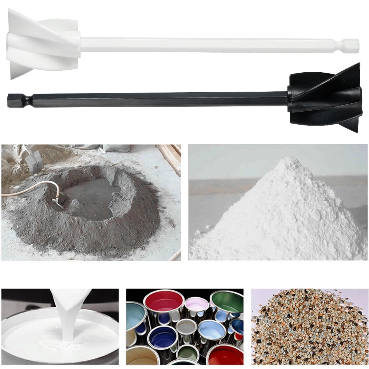 4/6Pcs Mixer Paddle 4-Blade 6.5/8.7 Inch Reusable Powerful Mixer Attachment Reduce Bubbles Quick Mixer Part for Paint 2024 Zpaxo