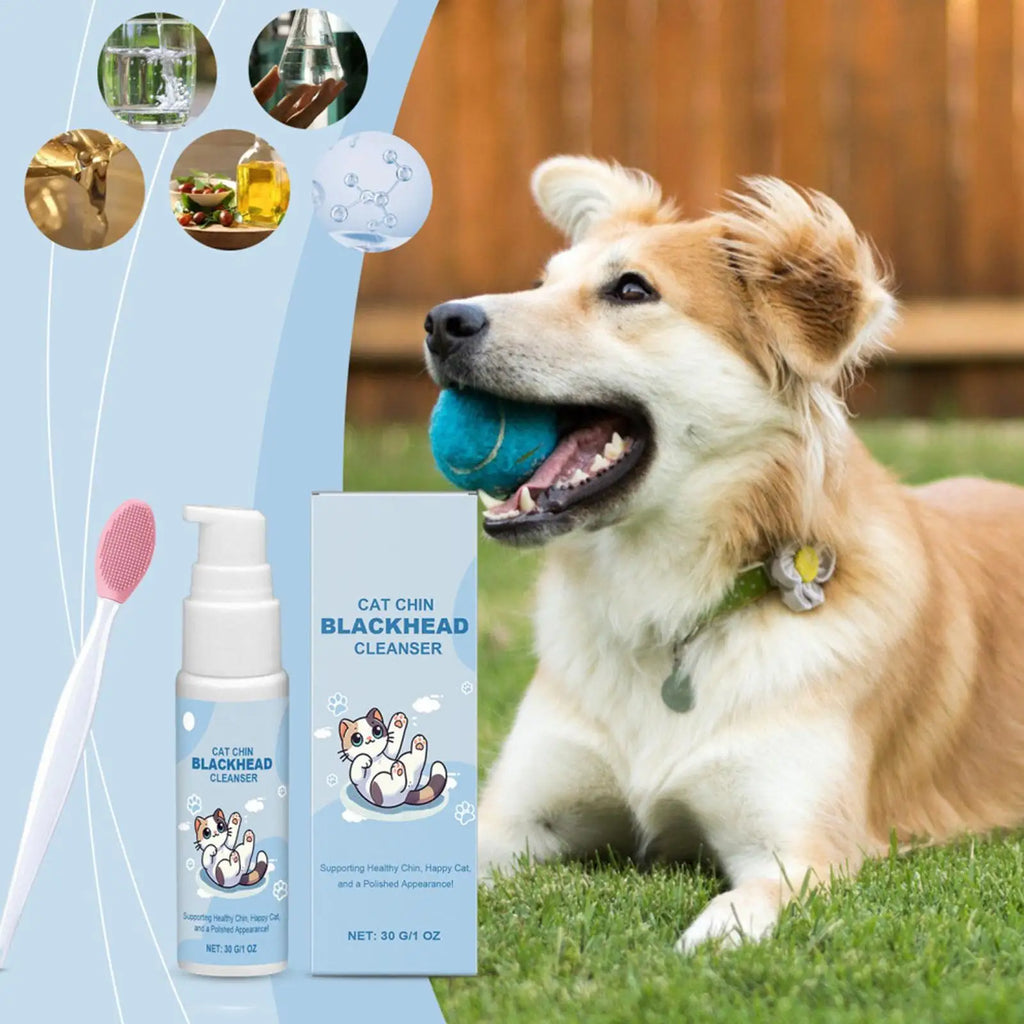 30g Pet Chin Cleaner Blackhead Cleaning Lotion Pet Chin Acne Care Brush Grooming Supplies Tooth Stain Remover For Dogs Cats Zpaxo
