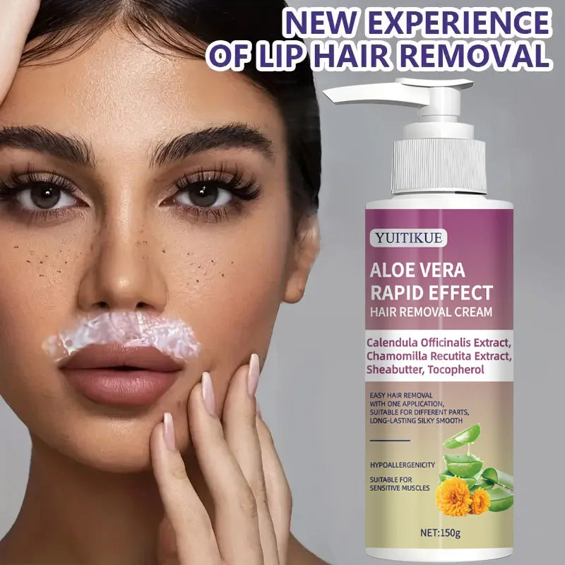 YUITIKUE Lip Hair Removal Cream 150g – Aloe, Calendula & Chamomile Hair Removal Cream Zpaxo