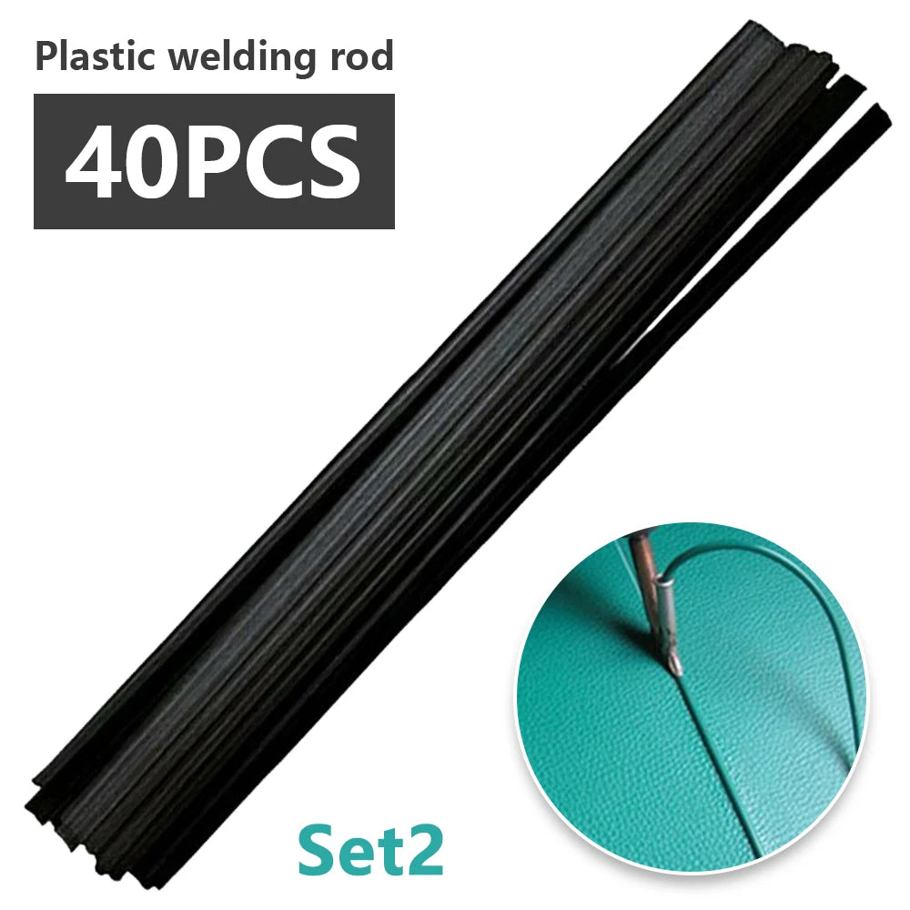 40pcs Welding Rods 200mm ABS/PP/PVC/PE Plastic Welding Sticks Soldering Tools Set For Plastic Welder Gun Bumper Repair Welding Zpaxo