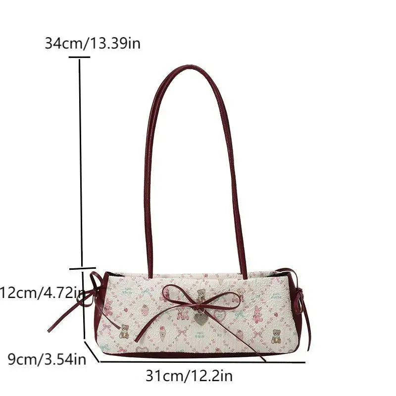 Contemporary Sweet Bow Shoulder Bag Cartoon Print Large Women S Tote Zpaxo