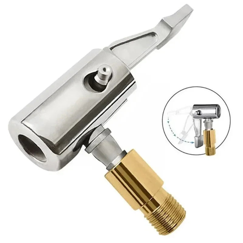 90° Lock-On Tire Inflator Chuck – Zinc Alloy Air Valve Adapter