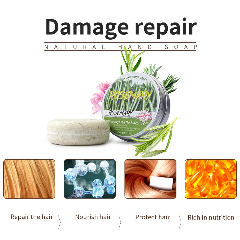 Rosemary Shampoo Bar – Silicone-Free Scalp Cleanse & Oil Control Shampoo Soap Bar Zpaxo