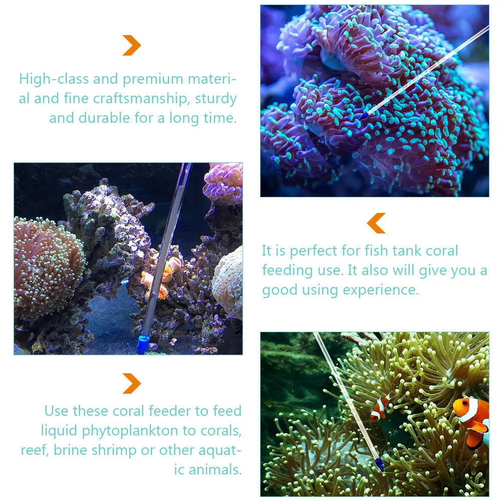 Premium Silicone Glass Coral Feeder Tube Long Flexible Aquarium Spot
