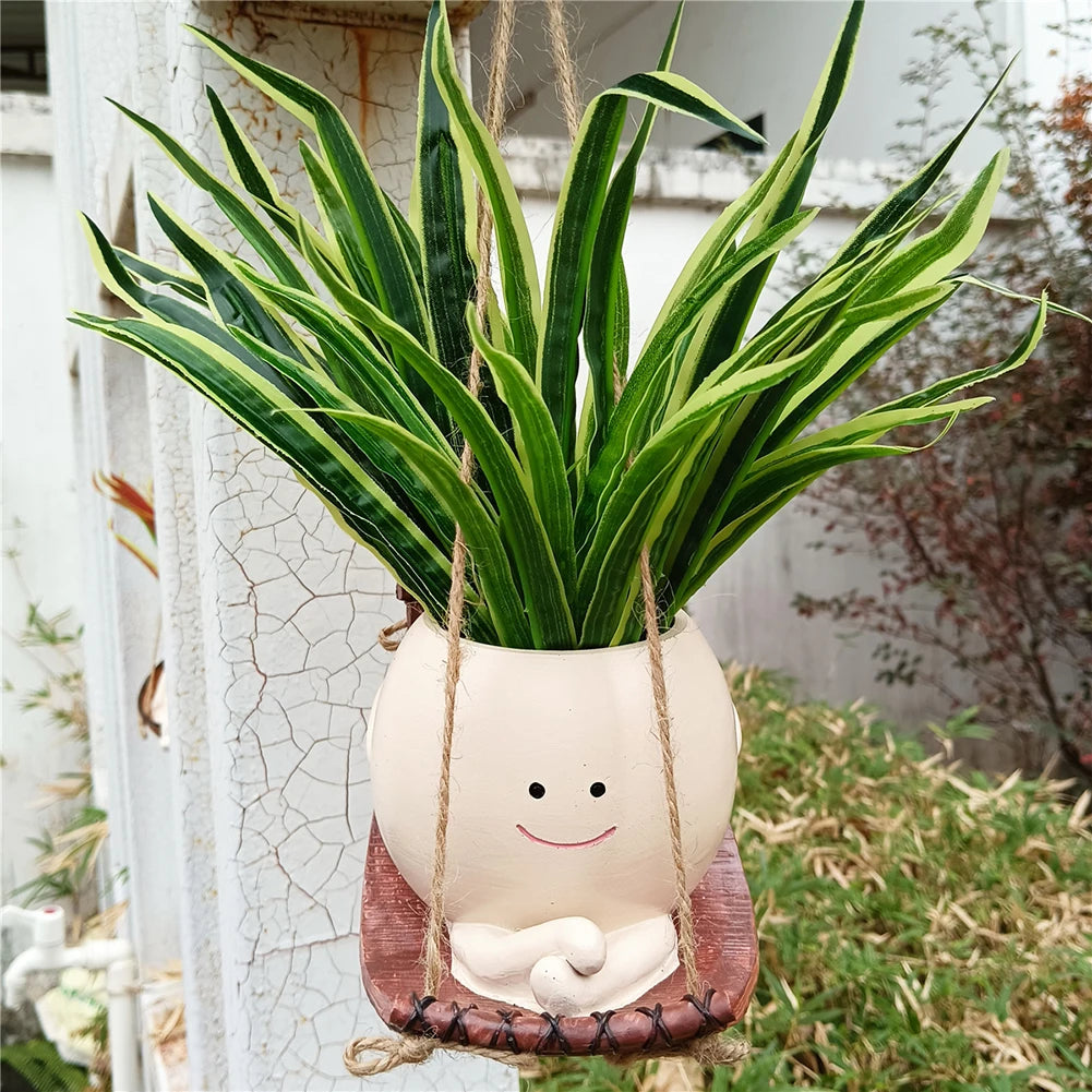 Cute Plant Succulent Pots Resin Hanging Swing Chair Planter Creative