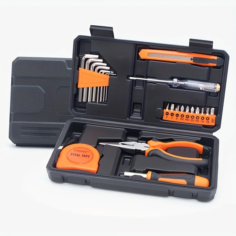 23 Piece Tool Set for Household Portable Multifunctional Screwdriver Hardware Combination Toolbox for Home Maintenance Hand Tool Zpaxo As shown-23pcs