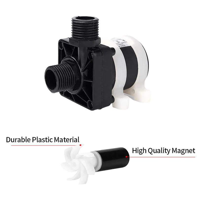 12V/24V DC Brushless Solar Water Pump – IP68, 800L/H Quiet