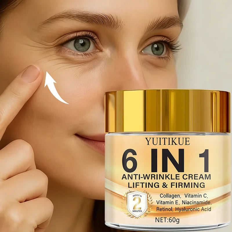 YUITIKUE 6-in-1 Anti-Wrinkle Cream | Retinol, Collagen, Hyaluronic Acid Anti-Wrinkle Face Cream Zpaxo