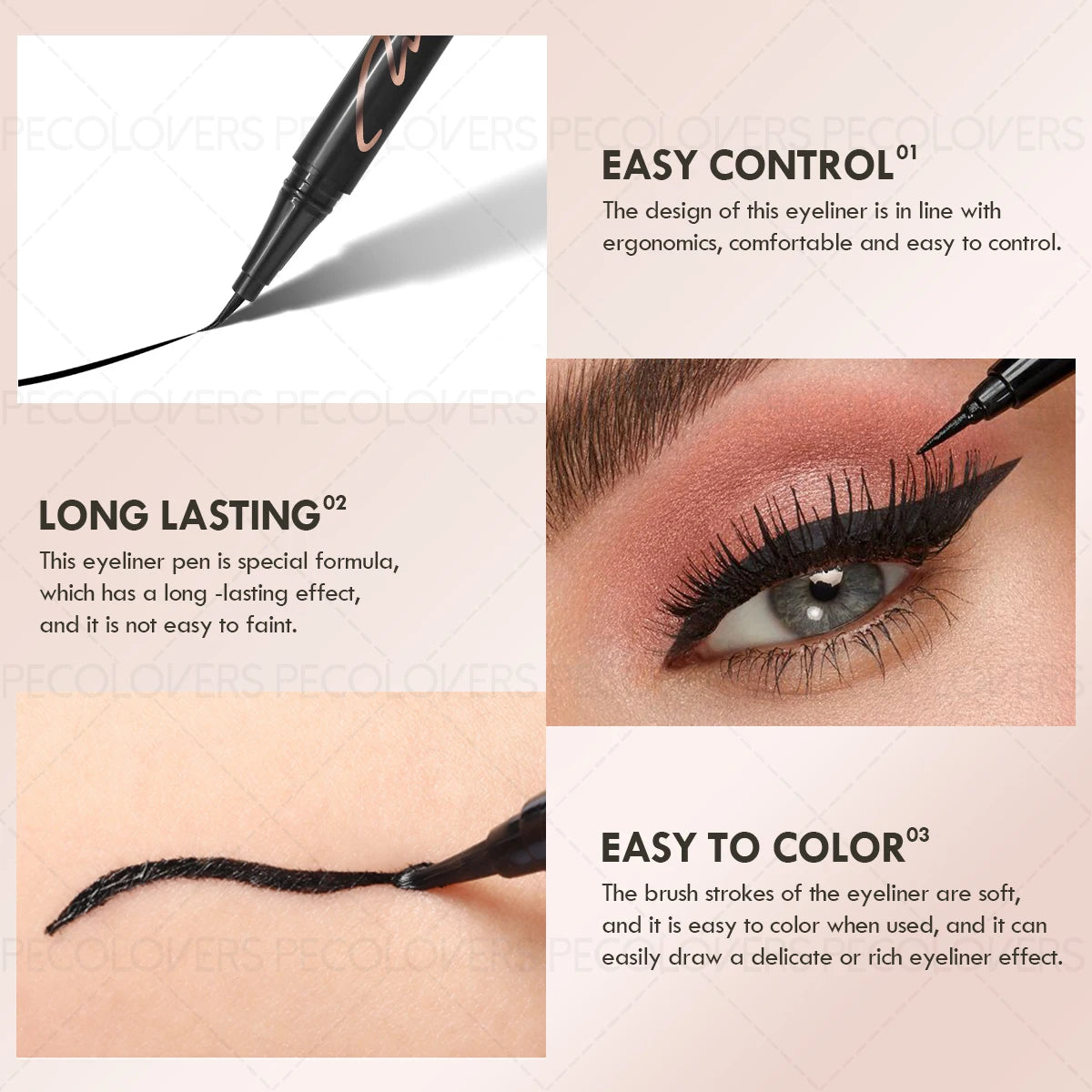 1PC Ultra-thin Waterproof Liquid Eyeliner Quick Dry Smooth Eye Liner Long Last Lower Eyelash Pen Makeup Cosmetics Zpaxo