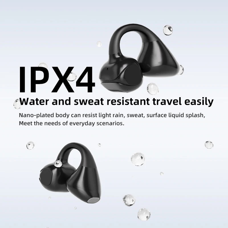 SEOBIOG Wireless Ear Clip Earbuds Bluetooth 5 4 Earphones Hifi Sound