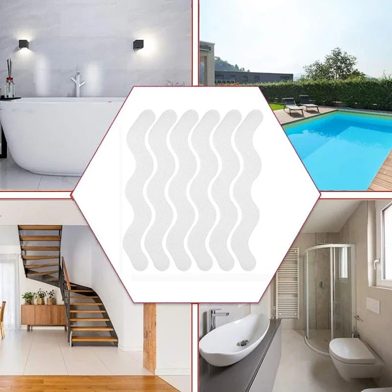 24Pcs/Package Transparent Anti-Slip Stickers For Bathroom Floor And Shower - Bathtub Floor Safety Anti-Slip Strips Zpaxo