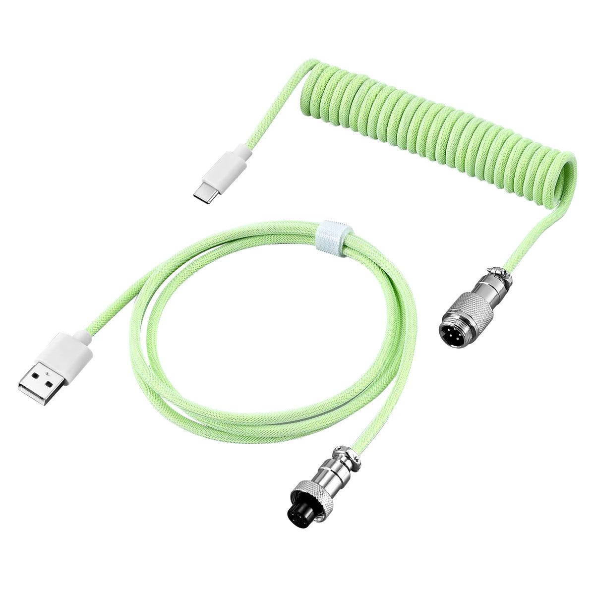 Mechanical Keyboard Coiled Cable Aviator Type-c USB Connector Zpaxo Green