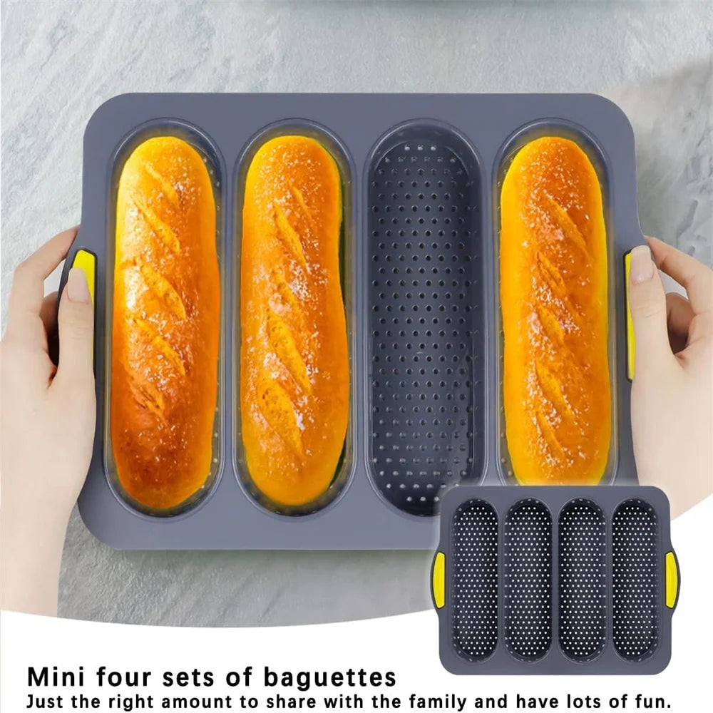 Baguette Baking Tray Mold 4 Waves Bread Dog Tool Hamburger Toast Zpaxo