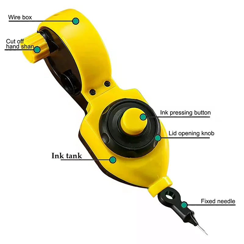 Wood Scriber Nylon Wire Construction Measuring Tools Ink Marker Duct Woodworking Chalk Ink Drawing Line Marker Carpenter Tools Zpaxo