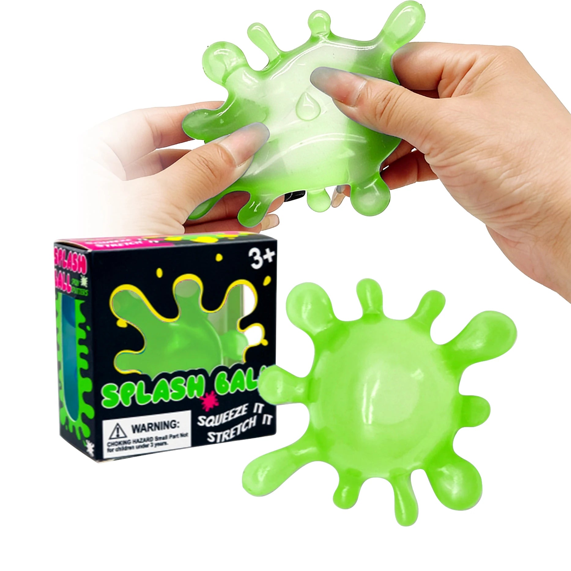 Splash Squeeze Stress Ball Slow Rise Fidget Toy Adults &amp; Kids Fidget Stress Ball Zpaxo Green Color