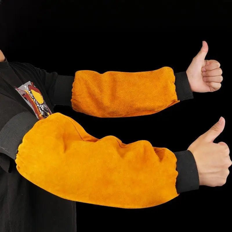 Heat Flame Resistant Leather Arm Guard Welding Works 1 Pair Zpaxo