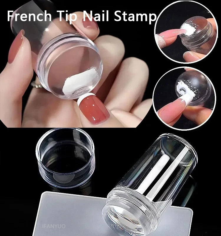 Nail Stamping Jelly Silicone Printing Polish French Tip Stamp