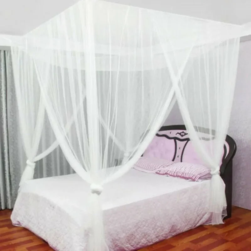 Sexy Mosquito Net Palace Four Door King Queen Double Home Single Bed