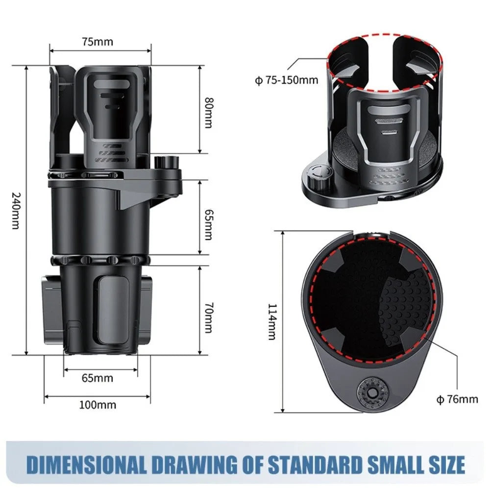 Multifunctional Cup Holder Expander Switch Lock Adjustable Base Cup Holder Extender Compact Design Stable Support Zpaxo S