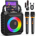 T17-T Karaoke Machine 2 Microphones Portable Bluetooth Speaker DJ