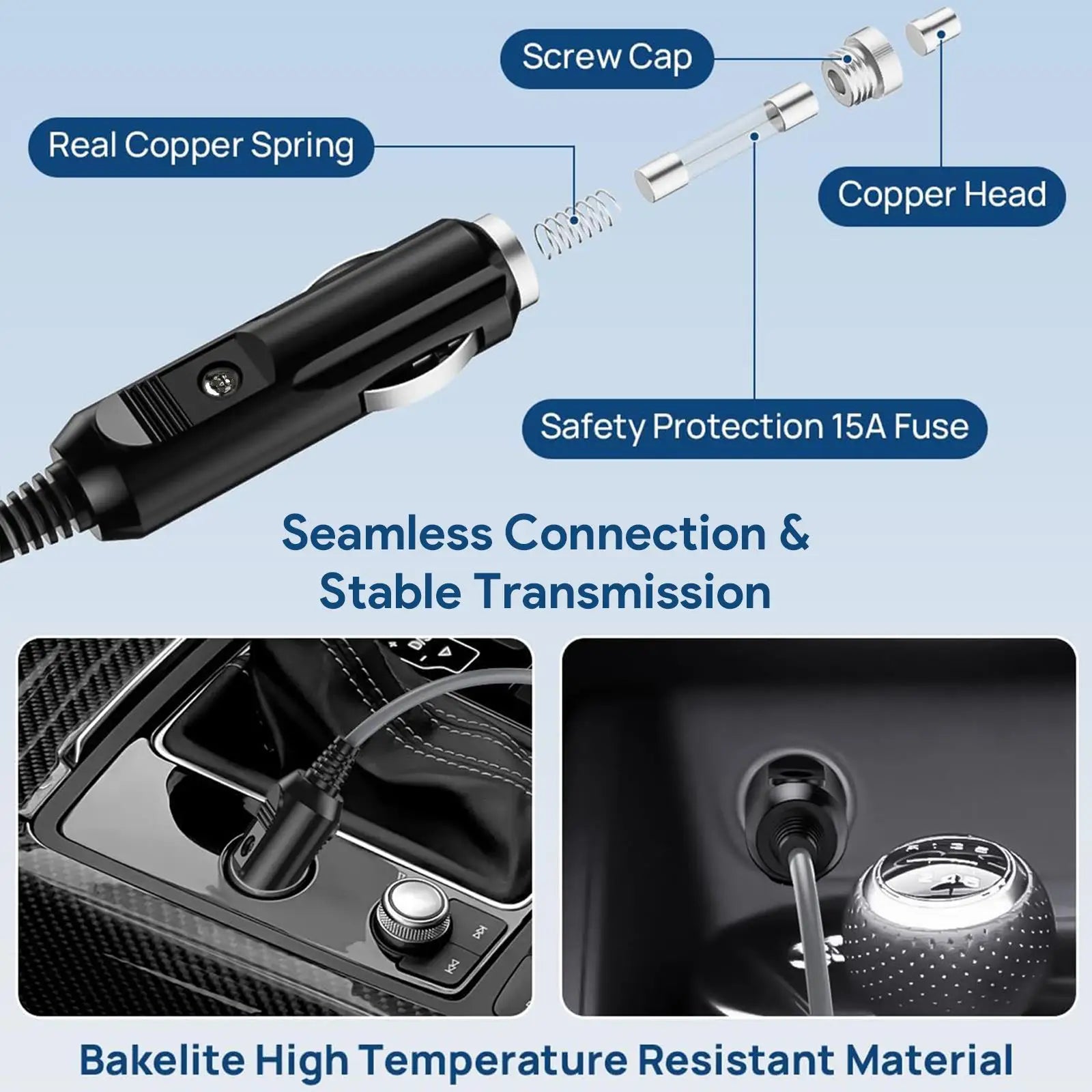 2m 3m 5m Cigarette Lighter Plug Adapter Starlink Mini DC Power Cable