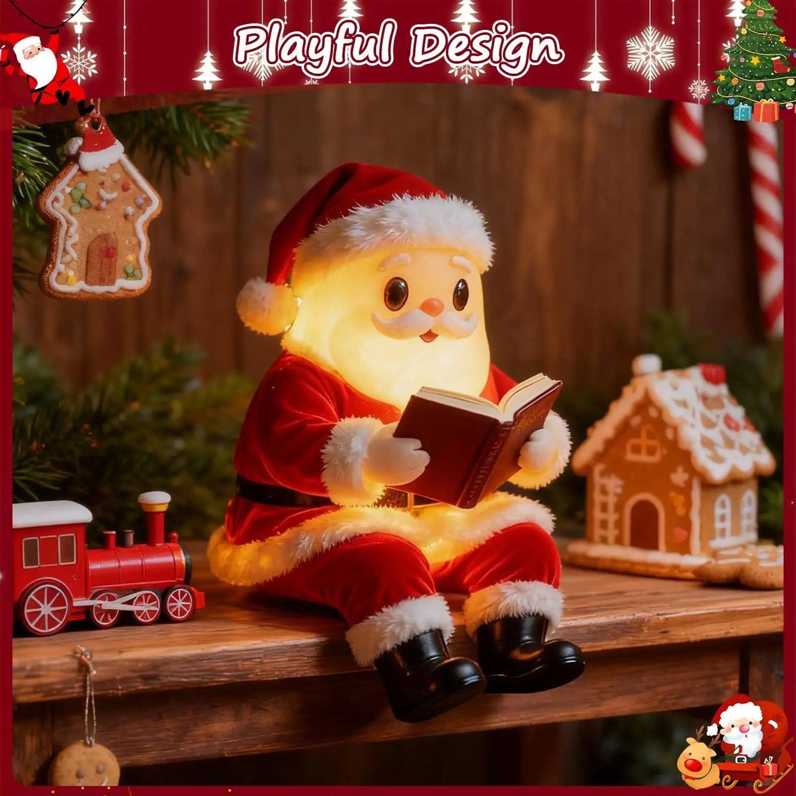 Christmas Night Light Santa Claus Decor Nightlight LED Desk Table