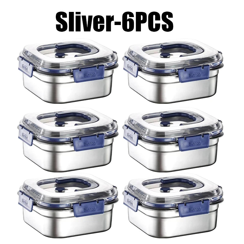 Airtight Stainless Steel Food Storage Container Lid Leakproof Lunch