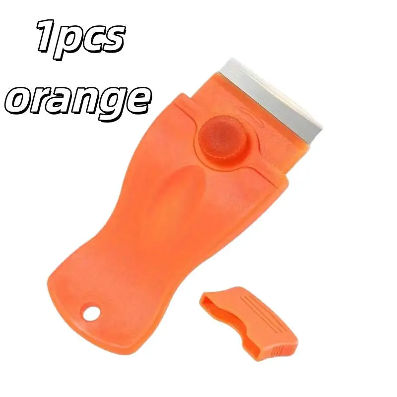 1pcs Stainless Steel Wall Scraper – Viscose Self-Adhesive, with Cover, Metal Cutter Head Cleaning Tool Zpaxo 1pcs orange