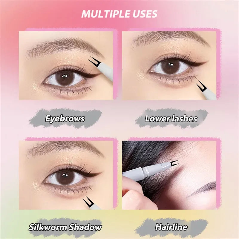 Double Forked Tip Lower Lash Pen Ultra-thin 2 Fork Liquid Eyeliner Zpaxo
